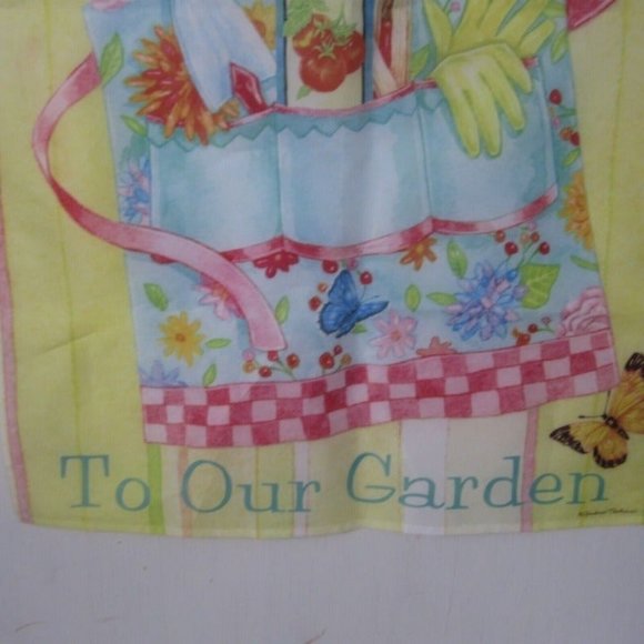 Andrea Tachiera Garden Yard Flag Banner Welcome to our garden nylon 41" x 29" - Picture 4 of 7